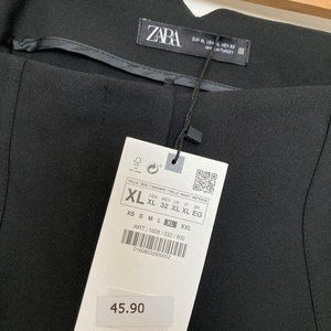 NWT Zara Black Crop Pleated Dress Pants XL